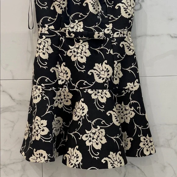 Ted Baker London Black and Cream Floral Mini Dress - Picture 5 of 9